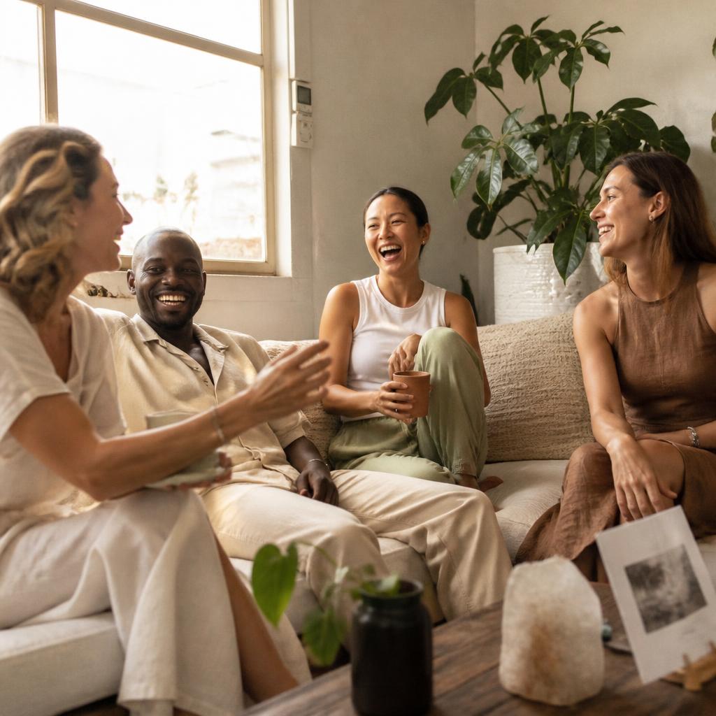 A bright, welcoming Free Space Wellness gathering of friends in Nashville